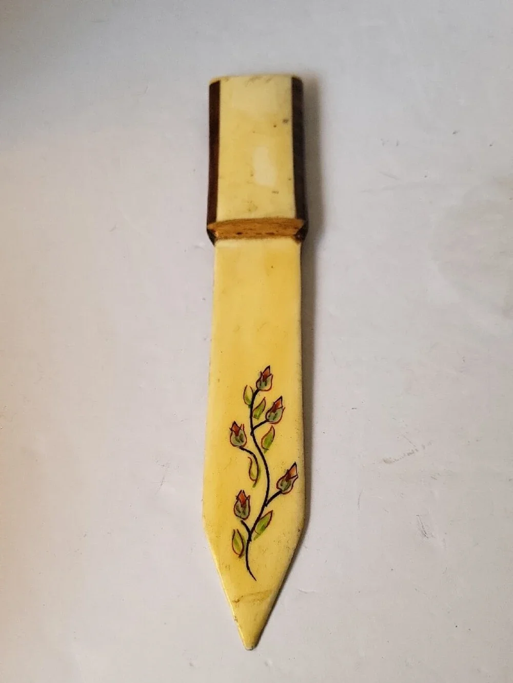Vintage Persian Hand-Painted Camel Bone Letter Opener